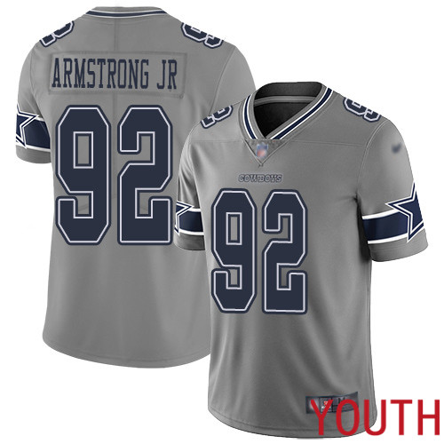 Youth Dallas Cowboys Limited Gray Dorance Armstrong Jr. #92 Inverted Legend NFL Jersey